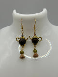 Miss Pots Gold Earrings Kel's Lampworked Glass Jewellery & More