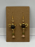 Miss Pots Gold Earrings Kel's Lampworked Glass Jewellery & More