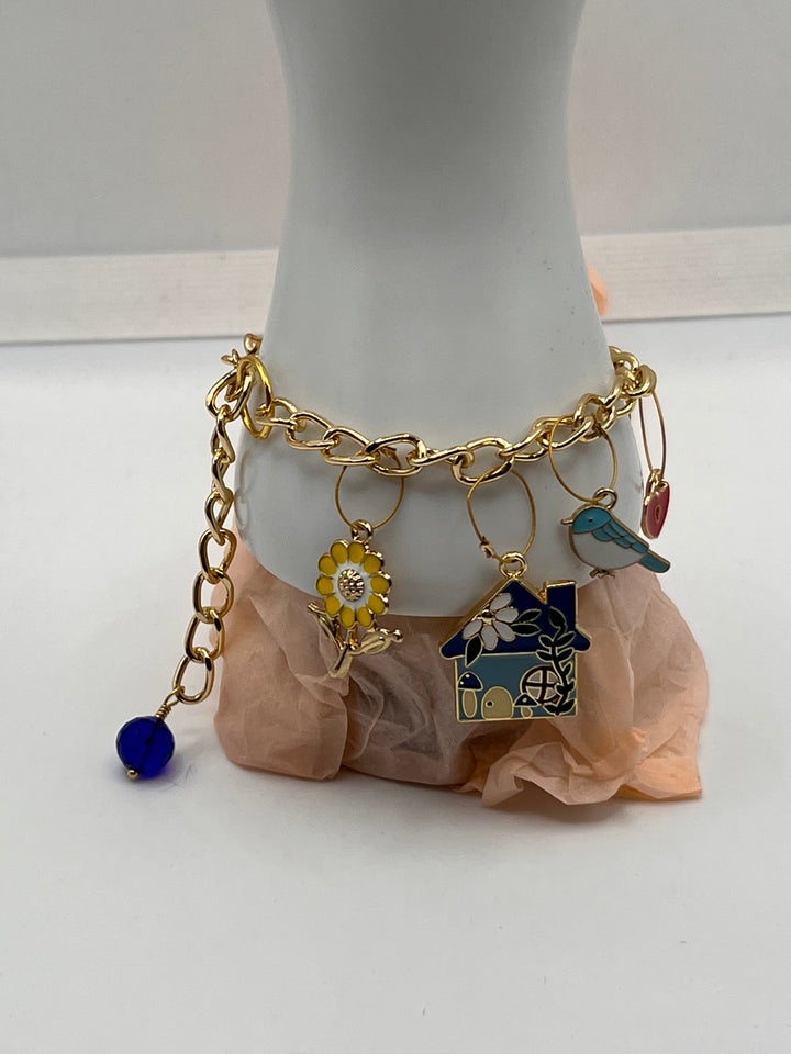 Quirky Enamel Charm Bracelet Kel's Lampworked Glass Jewellery & More