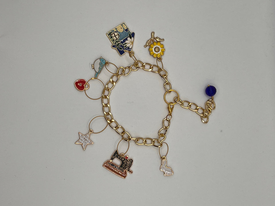 Quirky Enamel Charm Bracelet Kel's Lampworked Glass Jewellery & More