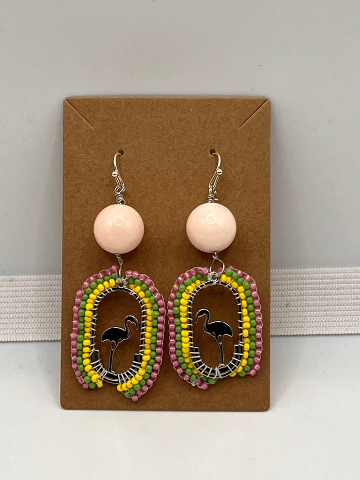 Rainbow Flamingo Earrings Kel's Lampworked Glass Jewellery & More