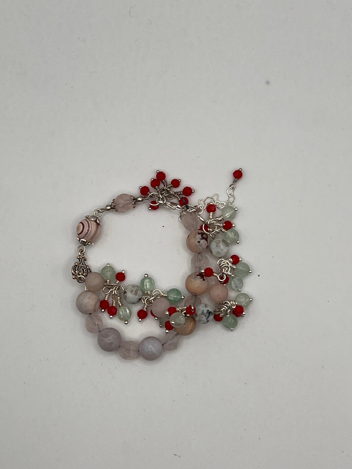 The Ice Cream Sundae ChaCha Double Strand Bracelet Kel's Lampworked Glass Jewellery & More