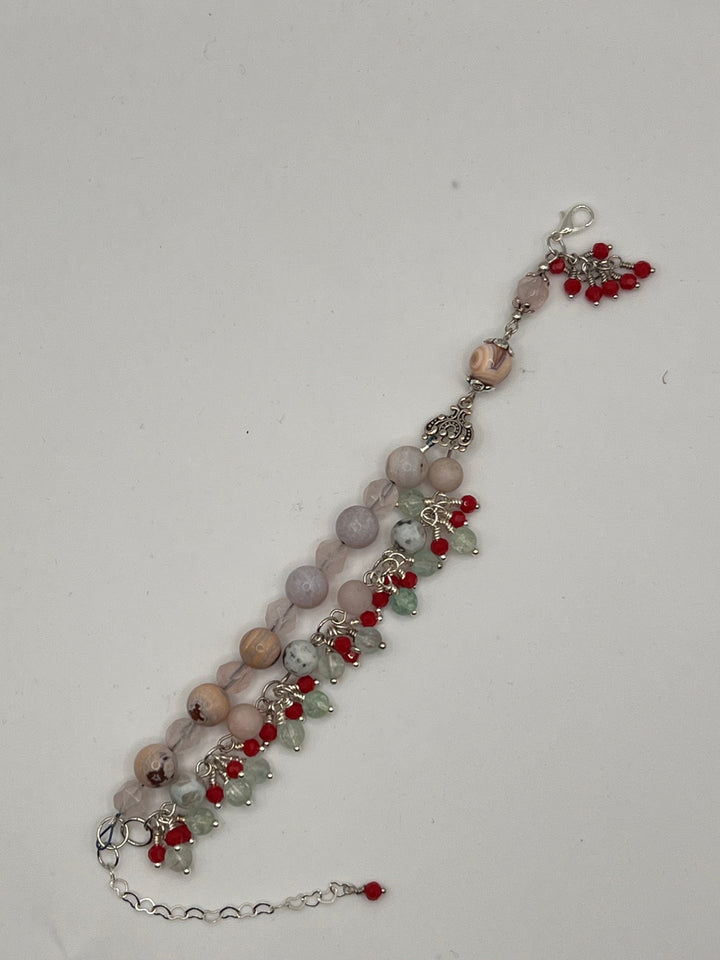 The Ice Cream Sundae ChaCha Double Strand Bracelet Kel's Lampworked Glass Jewellery & More