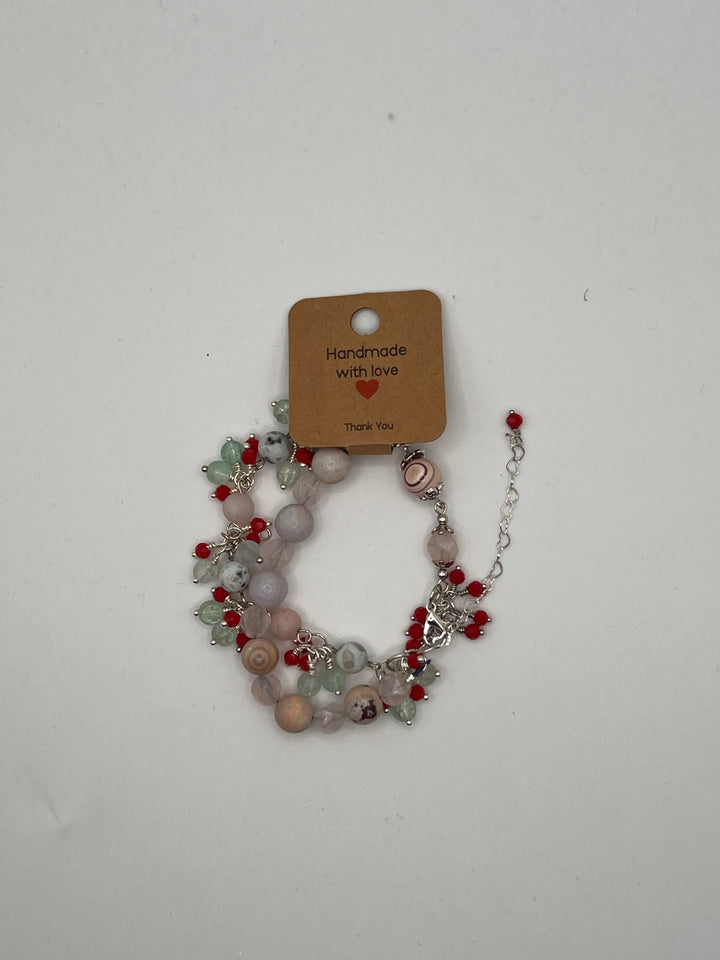 The Ice Cream Sundae ChaCha Double Strand Bracelet Kel's Lampworked Glass Jewellery & More