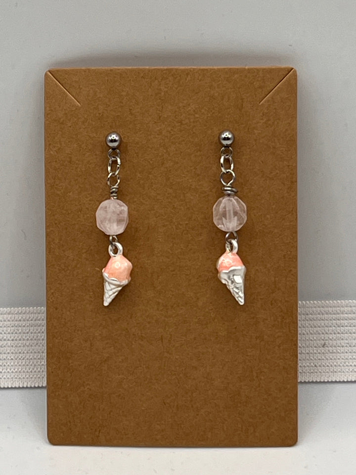 Ice Cream Cone Earrings Kel's Lampworked Glass Jewellery & More
