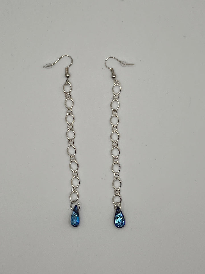 Elegant Crystal Drop Earrings Kel's Lampworked Glass Jewellery & More