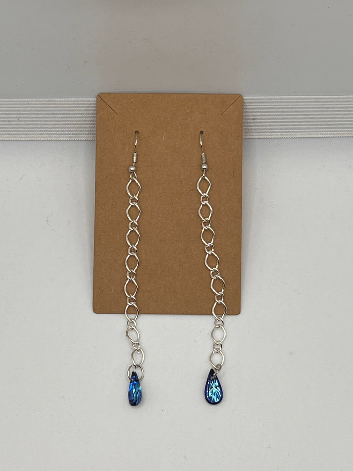 Elegant Crystal Drop Earrings Kel's Lampworked Glass Jewellery & More