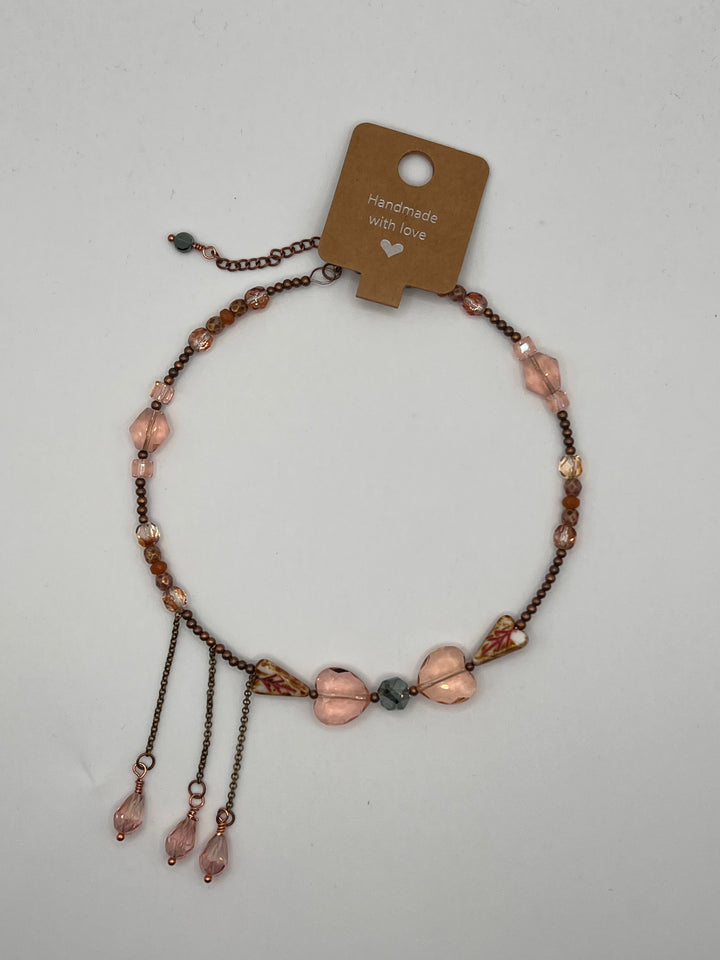 Vintage Letter Memory Wire Choker Kel's Lampworked Glass Jewellery & More