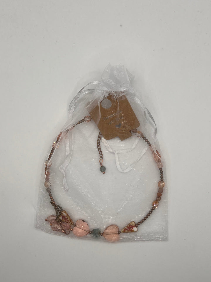Vintage Letter Memory Wire Choker Kel's Lampworked Glass Jewellery & More