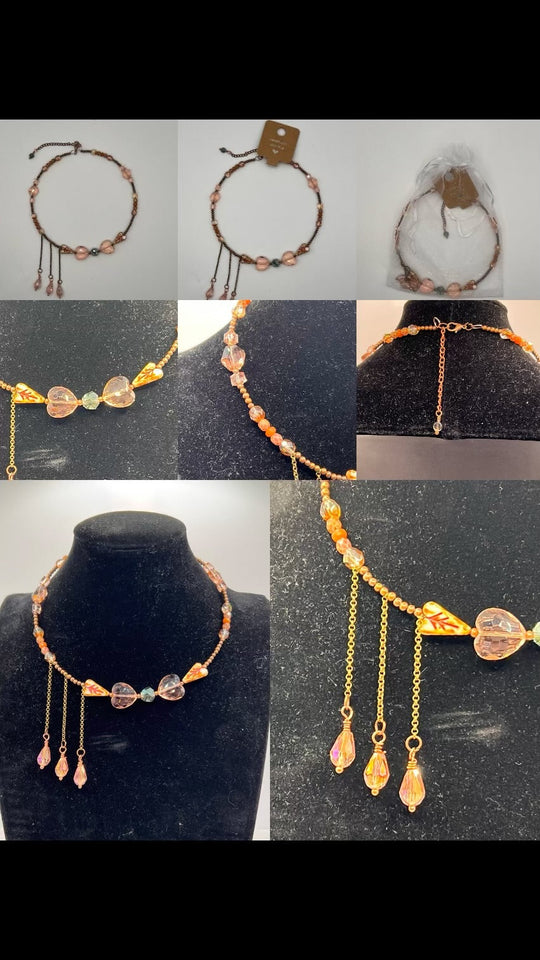 Vintage Letter Memory Wire Choker Kel's Lampworked Glass Jewellery & More
