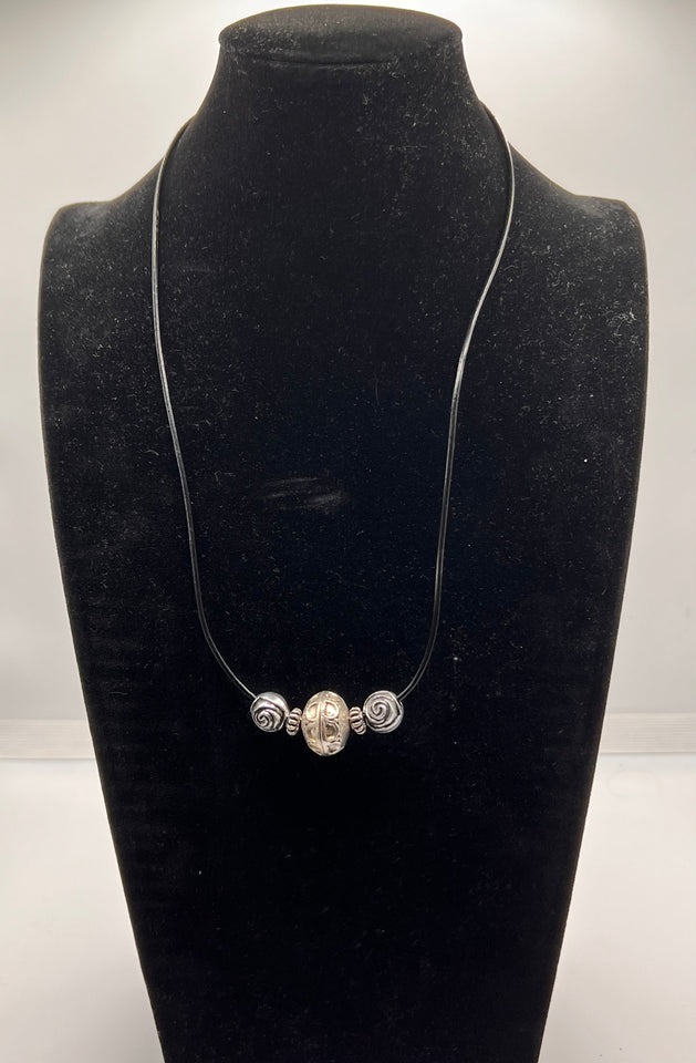 Love Of Metal Leather Necklace Kel's Lampworked Glass Jewellery & More