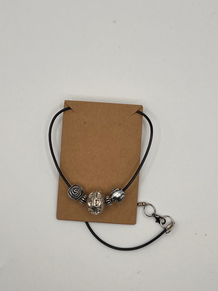 Love Of Metal Leather Necklace Kel's Lampworked Glass Jewellery & More
