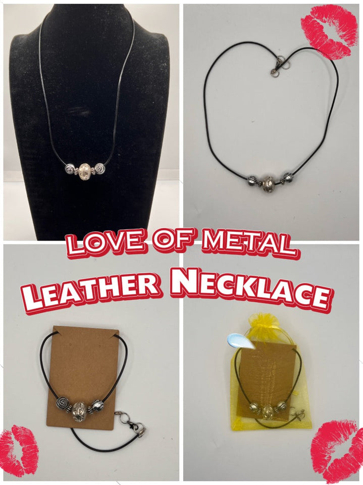 Love Of Metal Leather Necklace Kel's Lampworked Glass Jewellery & More