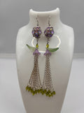 Lavender Garden Tassel Earrings Kel's Lampworked Glass Jewellery & More