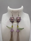 Lavender Garden Tassel Earrings Kel's Lampworked Glass Jewellery & More