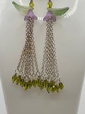 Lavender Garden Tassel Earrings Kel's Lampworked Glass Jewellery & More