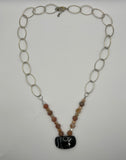Red Agate & Chain Statement Necklace Kel's Lampworked Glass Jewellery & More