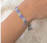 All The Crystal Blues Squares Bracelet Kel’s Lampworked Glass Jewellery & More