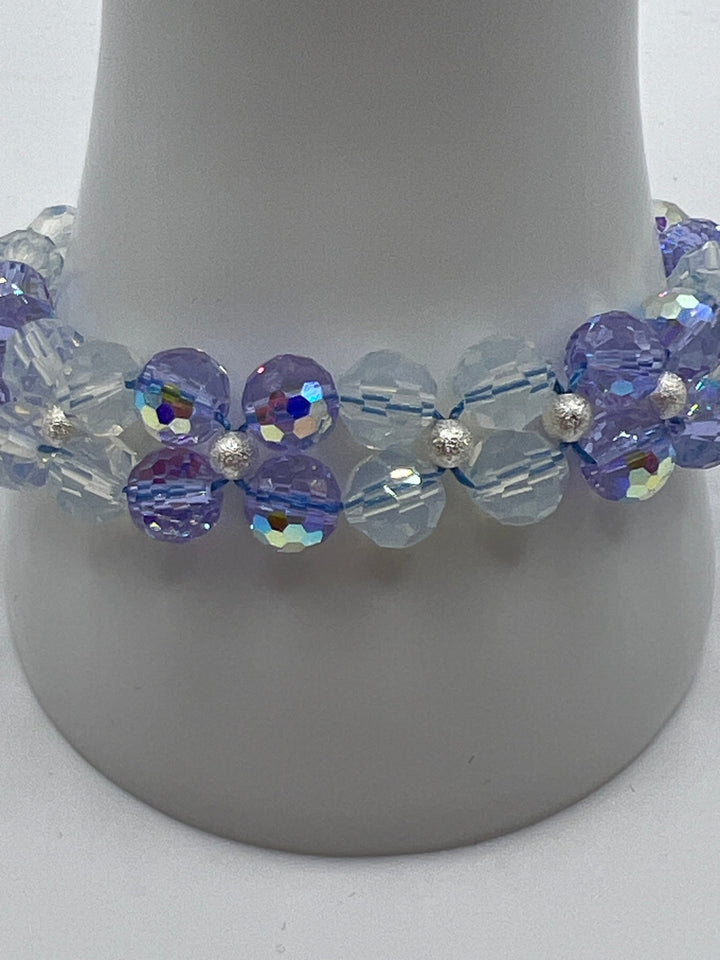 All The Crystal Blues Squares Bracelet Kel’s Lampworked Glass Jewellery & More