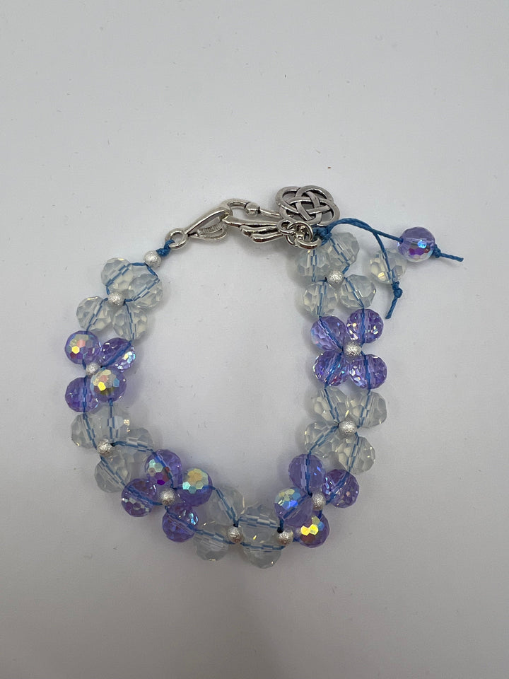 All The Crystal Blues Squares Bracelet Kel’s Lampworked Glass Jewellery & More