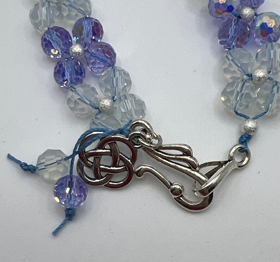All The Crystal Blues Squares Bracelet Kel’s Lampworked Glass Jewellery & More