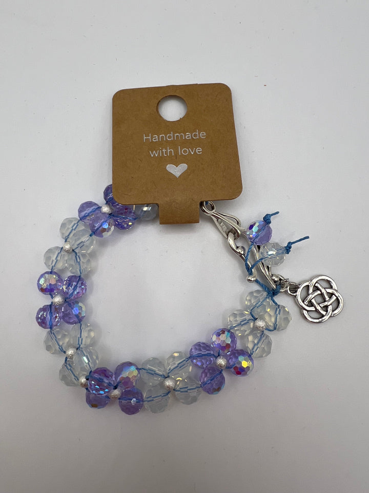 All The Crystal Blues Squares Bracelet Kel’s Lampworked Glass Jewellery & More