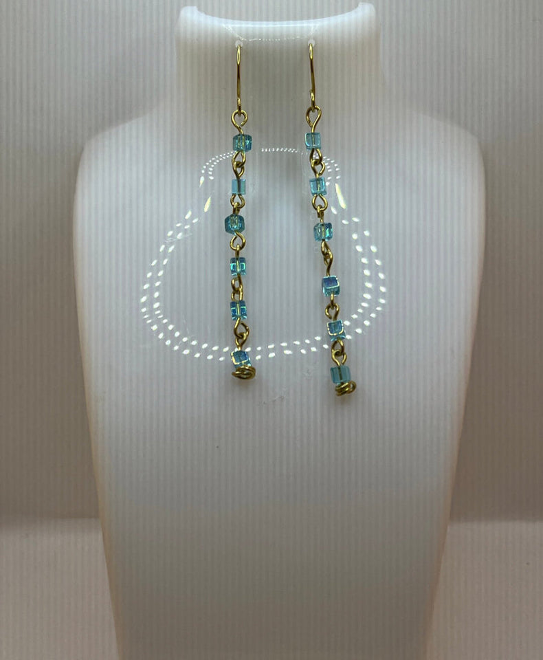 All The Light Blue To AB Earrings Kel’s Lampworked Glass Jewellery & More
