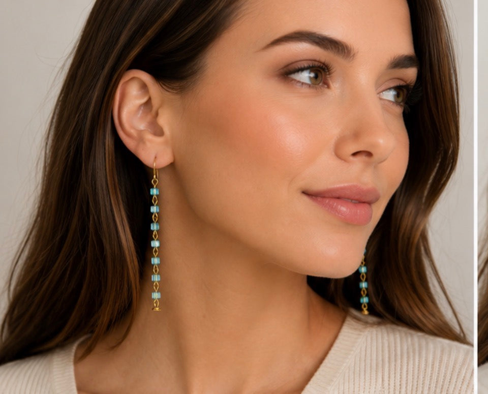 All The Light Blue To AB Earrings Kel’s Lampworked Glass Jewellery & More