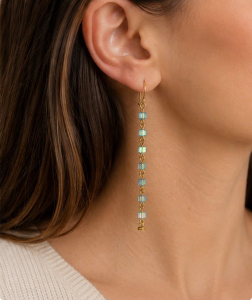 All The Light Blue To AB Earrings Kel’s Lampworked Glass Jewellery & More