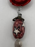 Rose Tassel Faux Double Strand Necklace Kel's Lampworked Glass Jewellery & More