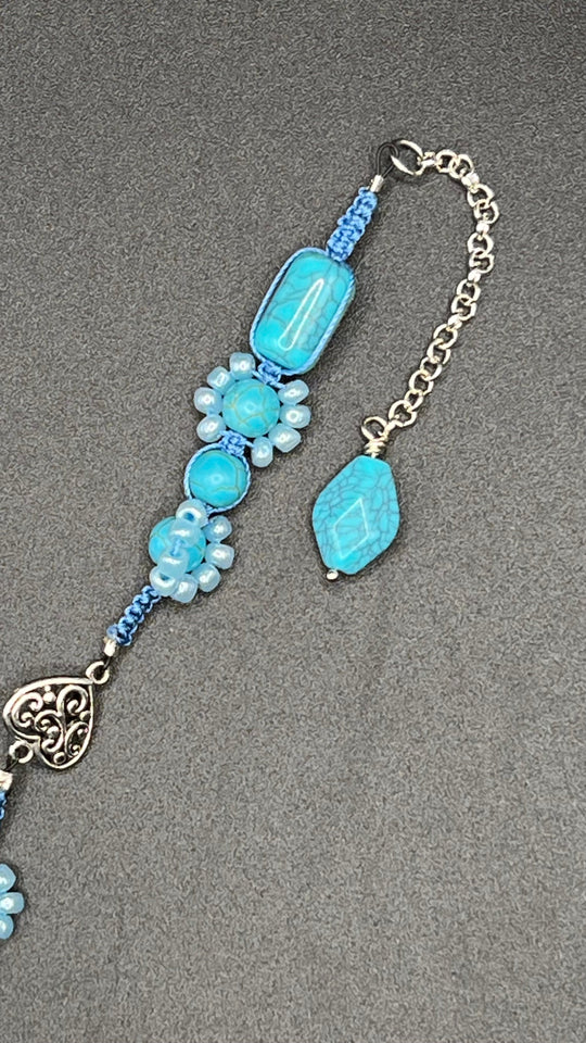Silver Heart Link Howlite Macramé Bracelet Kel’s Lampworked Glass Jewellery & More