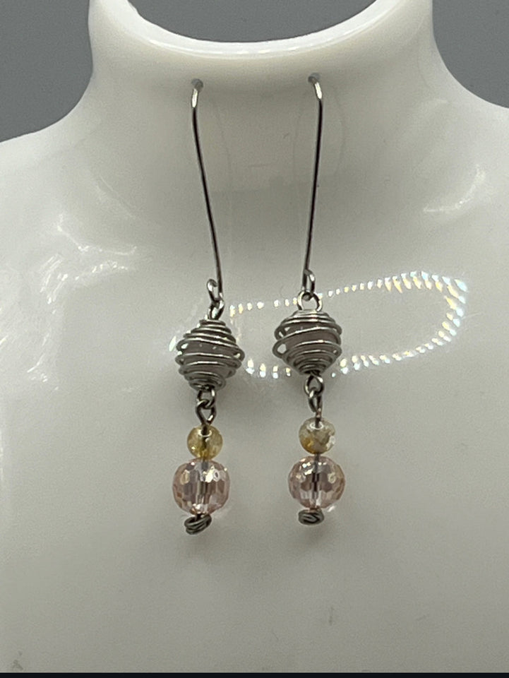 Caged Beads Jewellery Set - Kel’s Lampworked Glass Jewellery & More