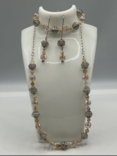 Caged Beads Jewellery Set - Kel’s Lampworked Glass Jewellery & More