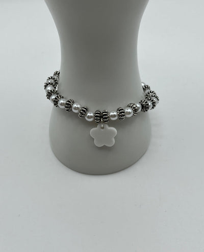 The Silvery Stretch Bracelet - Kel’s Lampworked Glass Jewellery & More