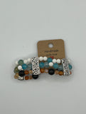 The Swirls & Beautiful Colours gemstone triple strand - Kel’s Lampworked Glass Jewellery & More