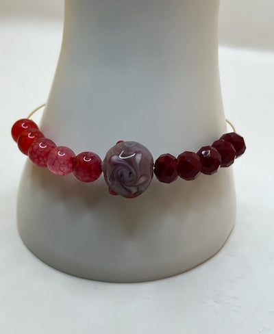 Memory Wire Gemstone Animals Adjustable Bangle - Kel’s Lampworked Glass Jewellery & More