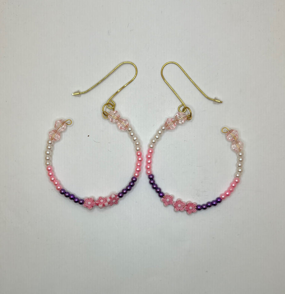 Full Circle Memory Wire Earrings - Kel’s Lampworked Glass Jewellery & More