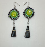 Triangle Around The Bead Twice Earrings - Kel’s Lampworked Glass Jewellery & More