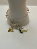Memory Wire Lily Of The Valley Adjustable Bangle - Kel’s Lampworked Glass Jewellery & More