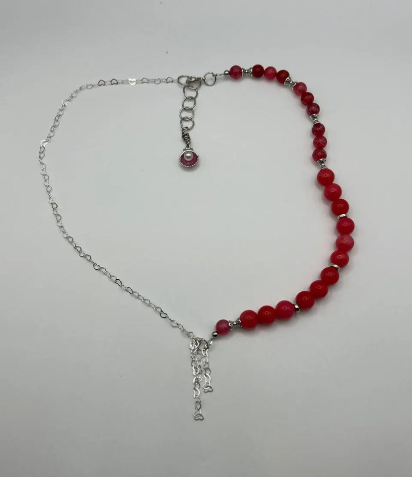 Asymmetrical Love Heart Necklace - Kel’s Lampworked Glass Jewellery & More