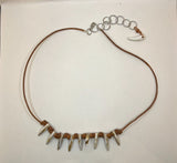 Faux Shark’s Teeth Between The Barrels Necklace - Kel’s Lampworked Glass Jewellery & More