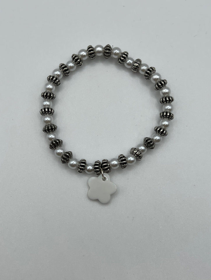 The Silvery Stretch Bracelet - Kel’s Lampworked Glass Jewellery & More