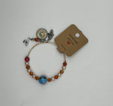 Memory Wire Fossil Shell Adjutable Bangle - Kel’s Lampworked Glass Jewellery & More