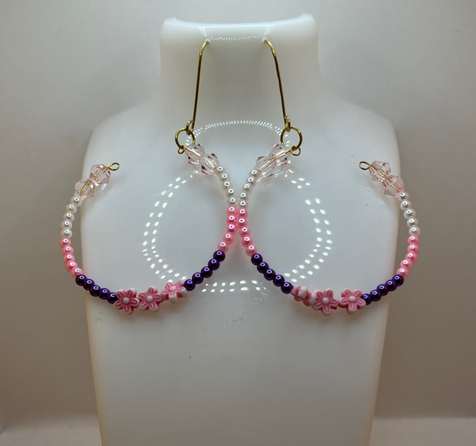 Full Circle Memory Wire Earrings - Kel’s Lampworked Glass Jewellery & More