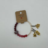 Memory Wire Gemstone Animals Adjustable Bangle - Kel’s Lampworked Glass Jewellery & More