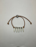 Faux Shark Tooth And Faux Leather Bracelet - Kel’s Lampworked Glass Jewellery & More