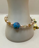 Memory Wire Lily Of The Valley Adjustable Bangle - Kel’s Lampworked Glass Jewellery & More