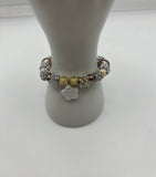 The silvery wooden Stretch Bracelet - Kel’s Lampworked Glass Jewellery & More
