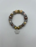 The silvery wooden Stretch Bracelet - Kel’s Lampworked Glass Jewellery & More