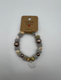 The silvery wooden Stretch Bracelet - Kel’s Lampworked Glass Jewellery & More